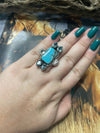 Handmade Mojave Turquoise & Topaz Adjustable Ring